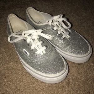 Silver glitter Vans